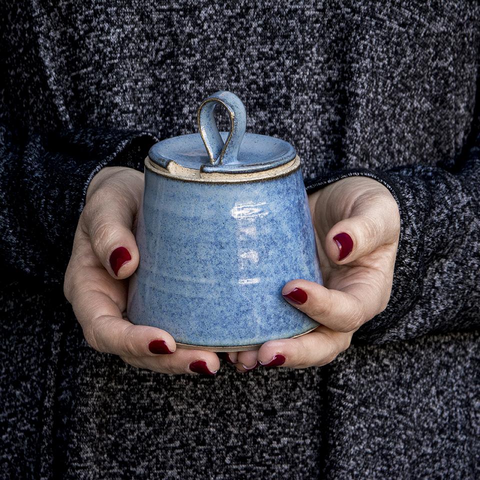 Blue Ceramic Honey Dish for Rosh Hashanah - RAMIREZ ZANOTTY - Honey dish