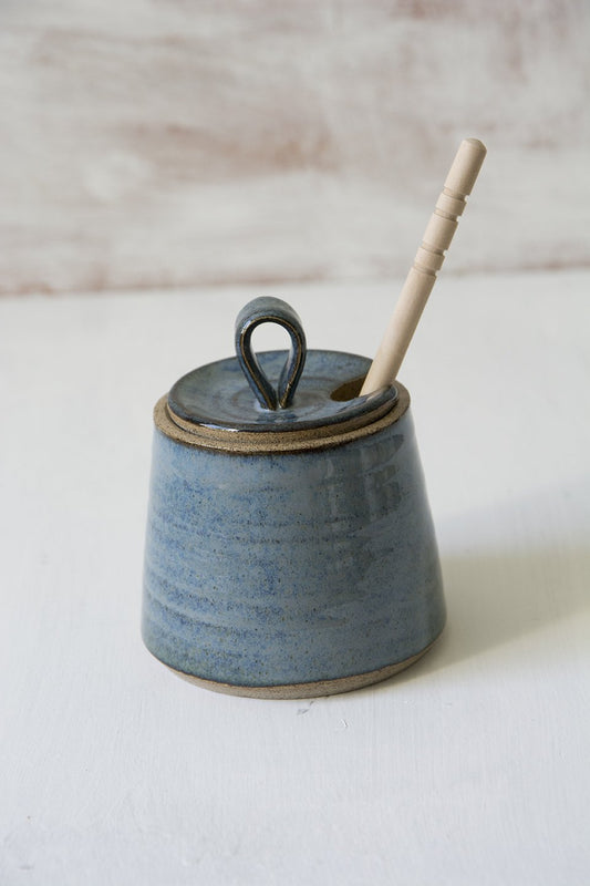 Blue Ceramic Honey Dish for Rosh Hashanah - RAMIREZ ZANOTTY - Honey dish