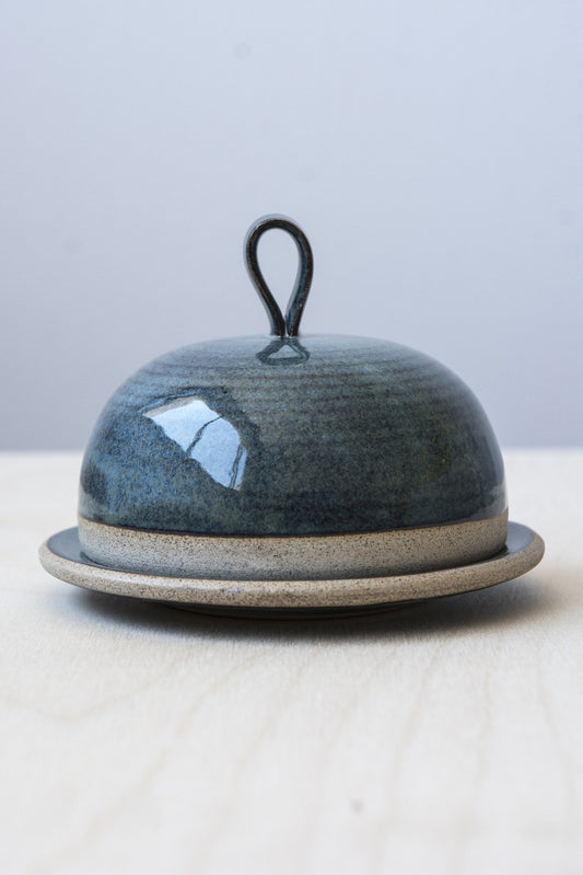 Blue Ceramic Round Butter Dish - RAMIREZ ZANOTTY - Buttery Dish