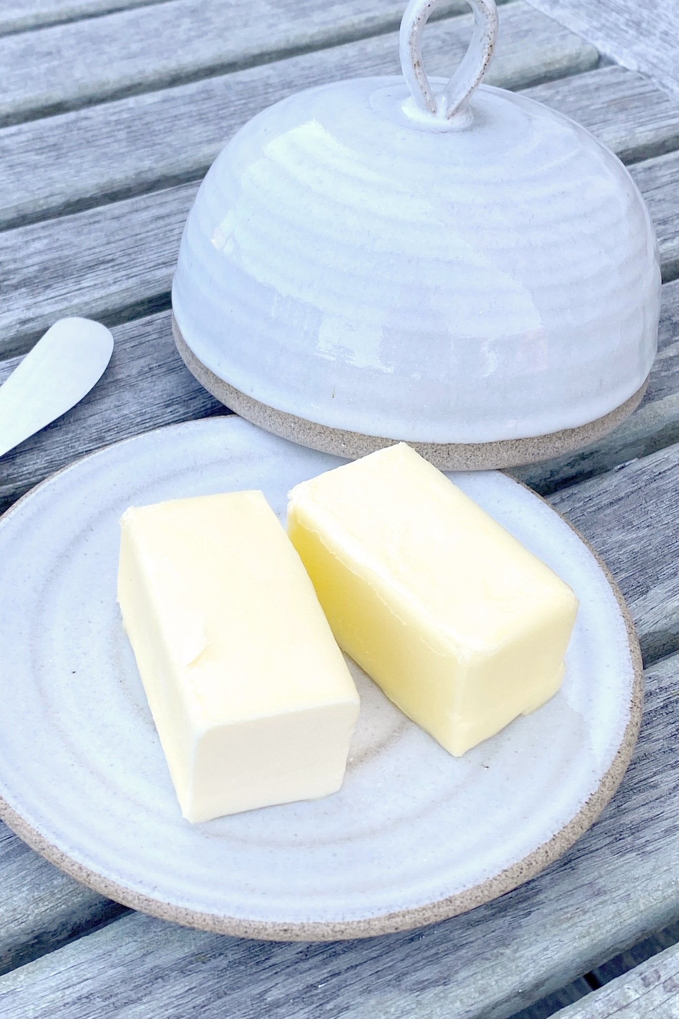 Blue Ceramic Round Butter Dish - RAMIREZ ZANOTTY- Buttery Dish