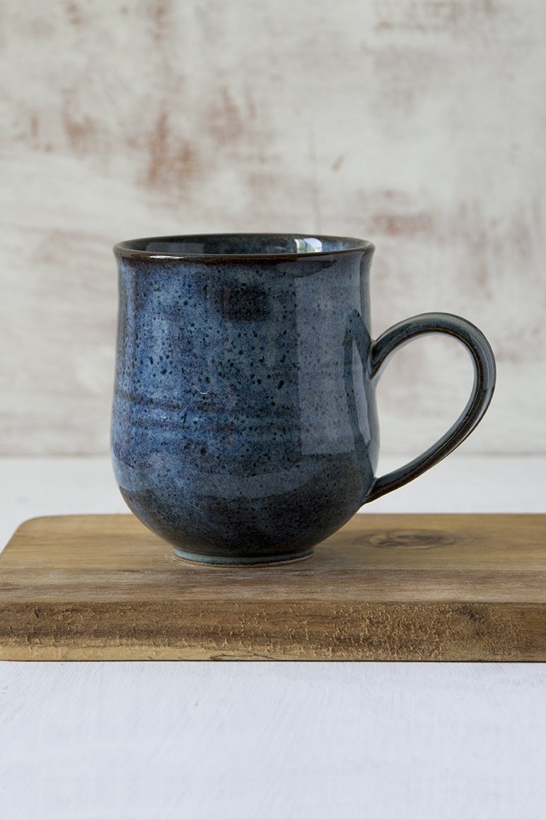 Blue Pottery Mug, 10 fl oz - RAMIREZ ZANOTTY - Mugs and Cups