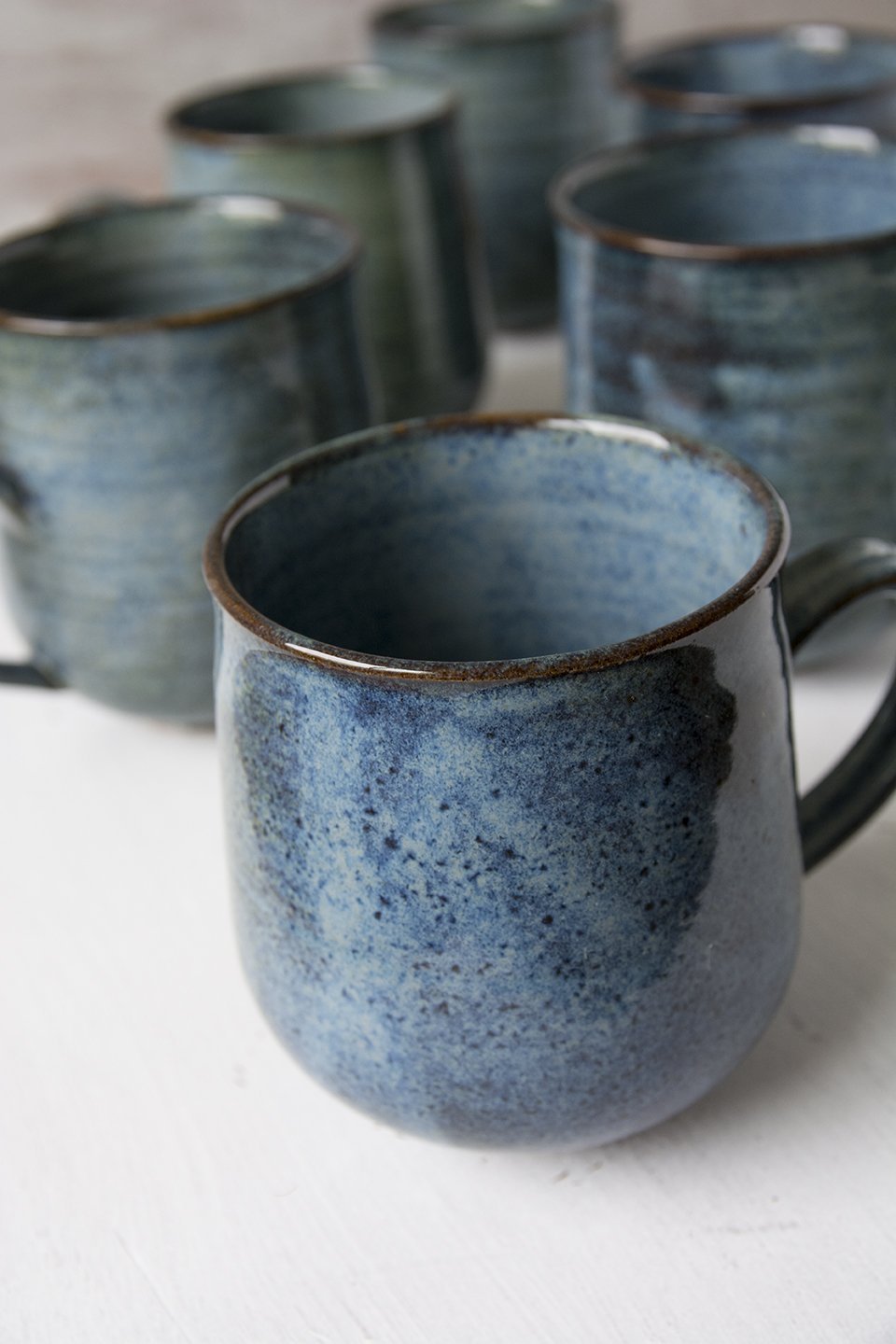 Blue Pottery Mug, 10 fl oz - RAMIREZ ZANOTTY - Mugs and Cups
