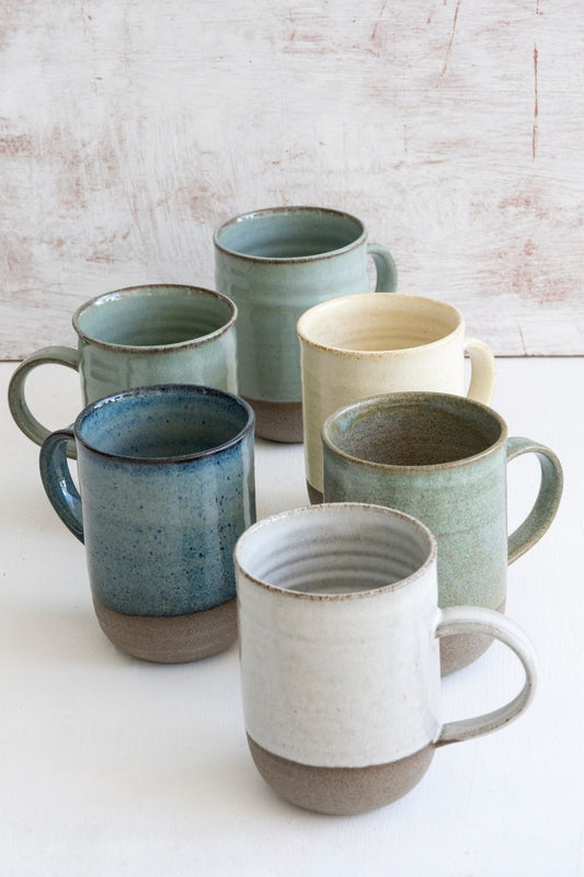 Colorful Pottery Coffee Mugs, 10 oz - RAMIREZ ZANOTTY- Mugs and Cups