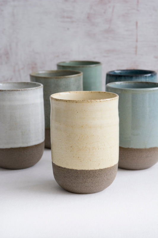 Colorful Stoneware Ceramic Tumblers, 10 fl. oz - RAMIREZ ZANOTTY- Mugs and Cups