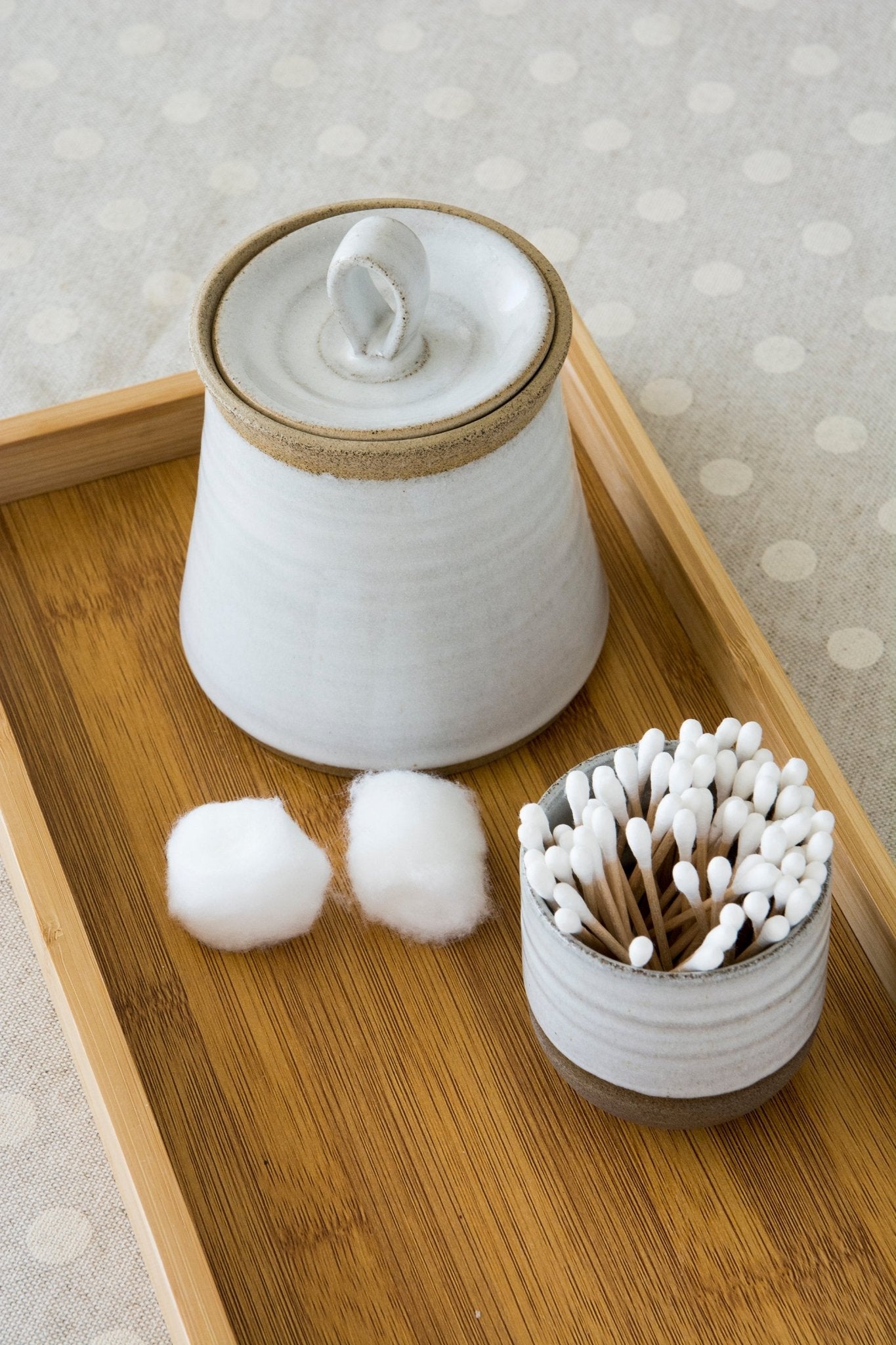 Cotton Swab Storage Jar or Container - RAMIREZ ZANOTTY- canister