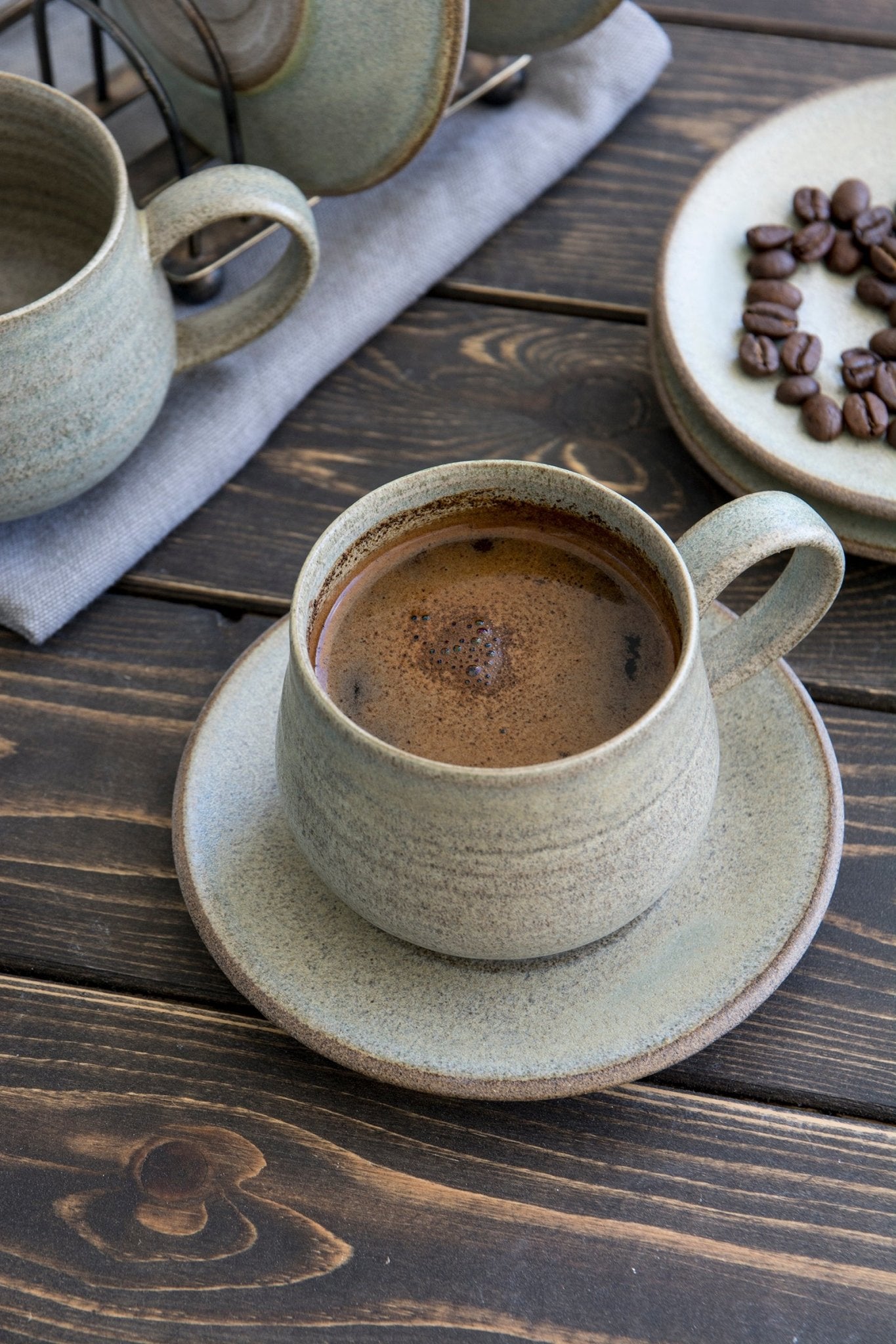 Green Sage Cappuccino Cup, 5 fl. oz - RAMIREZ ZANOTTY- Mug