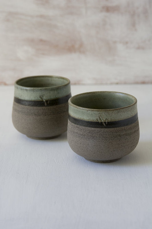 Green Sage Chai Cups, Set of 2 - RAMIREZ ZANOTTY - Mugs and Cups