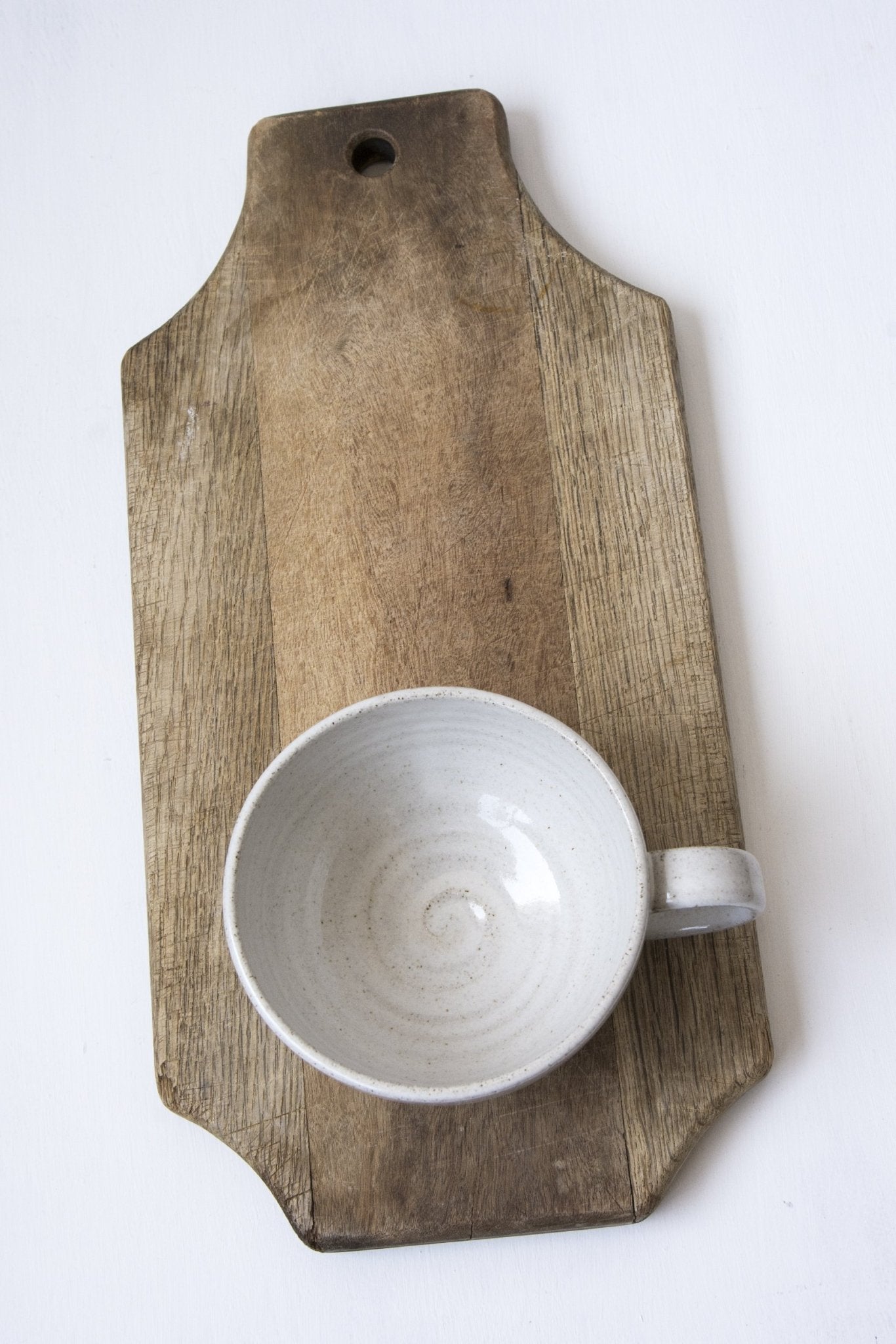 Hand-Thrown White Cappuccino Cup & Saucer - RAMIREZ ZANOTTY- Mug