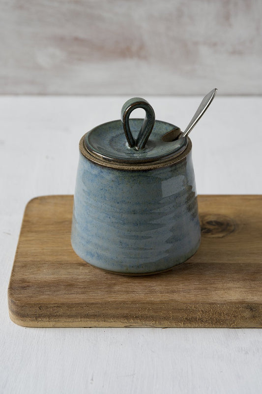 Handmade Blue Ceramic Sugar Bowl - RAMIREZ ZANOTTY - Sugar Bowl