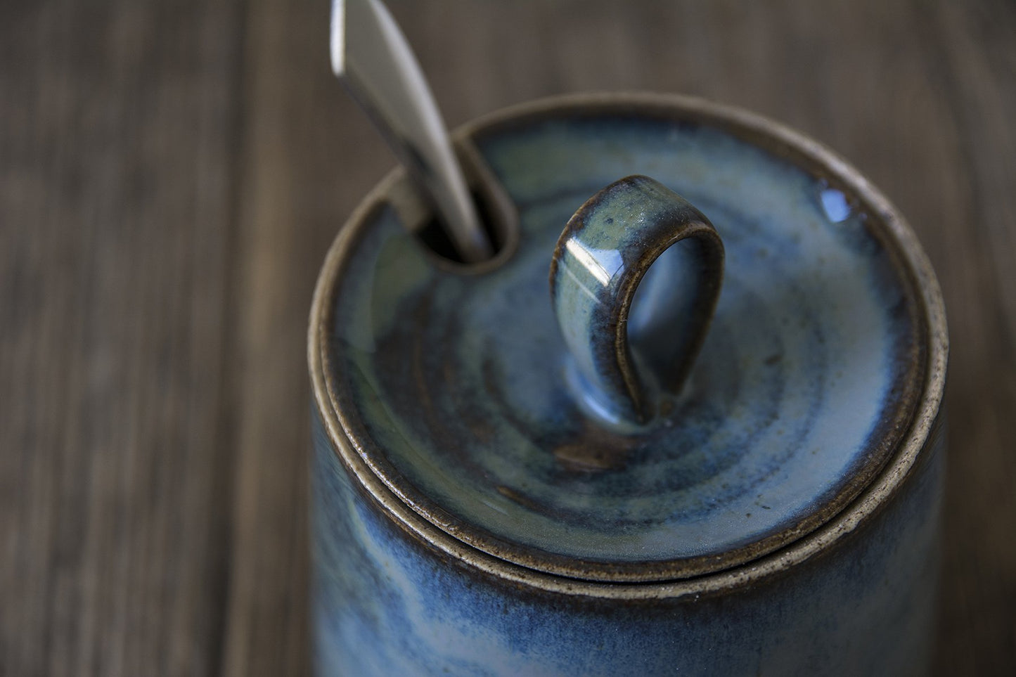 Handmade Blue Ceramic Sugar Bowl - RAMIREZ ZANOTTY - Sugar Bowl
