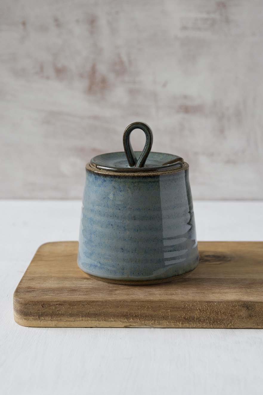 Handmade Blue Ceramic Sugar Bowl - RAMIREZ ZANOTTY - Sugar Bowl