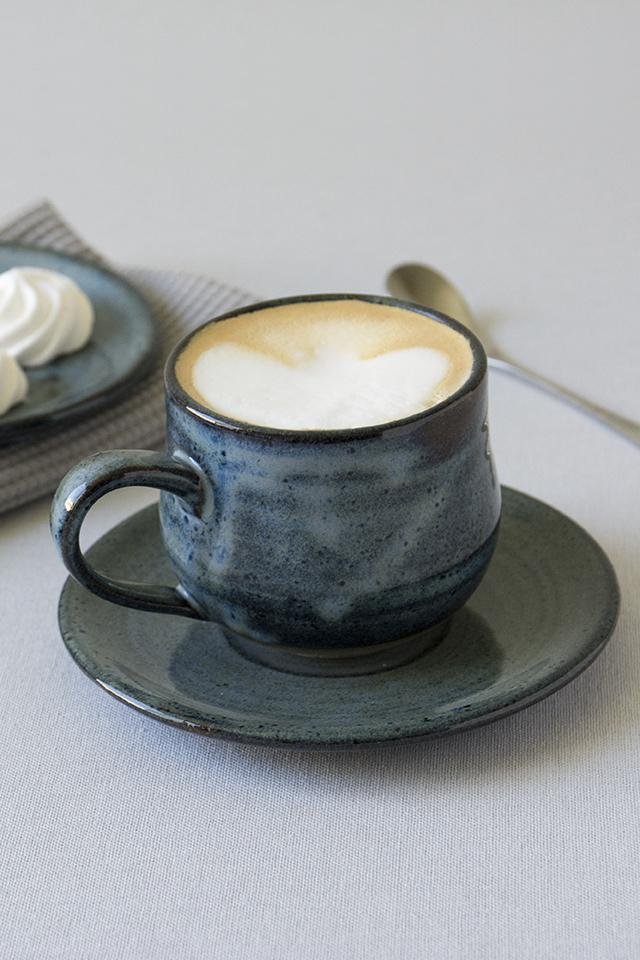 Handmade Ceramic Blue Cappuccino Cup - RAMIREZ ZANOTTY - Mug