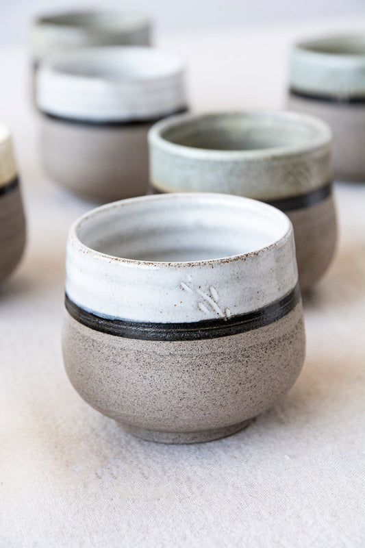 Handmade Rustic Pottery Wine Tumblers - RAMIREZ ZANOTTY- Mugs and Cups