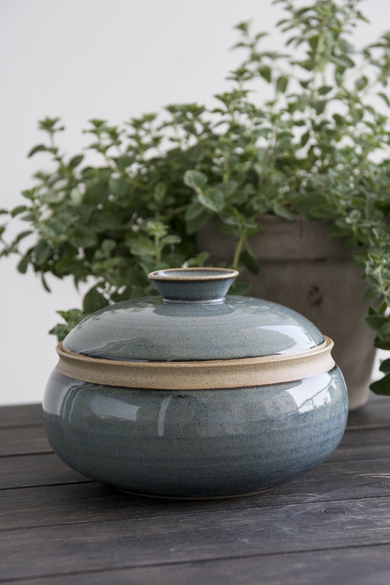 Lidded Blue Ceramic Casserole Dish - RAMIREZ ZANOTTY- Casserole Dish