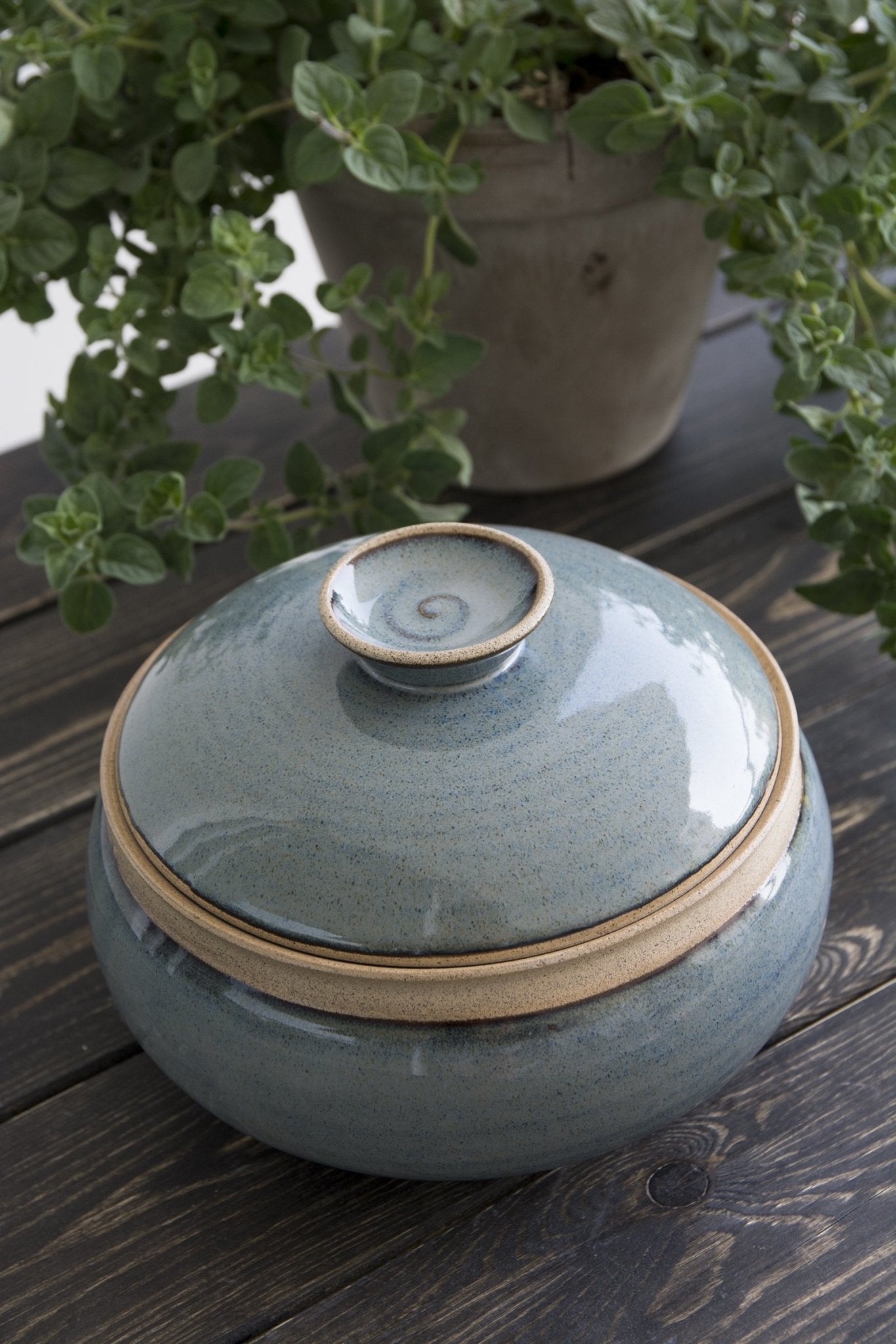 Lidded Blue Ceramic Casserole Dish - RAMIREZ ZANOTTY- Casserole Dish