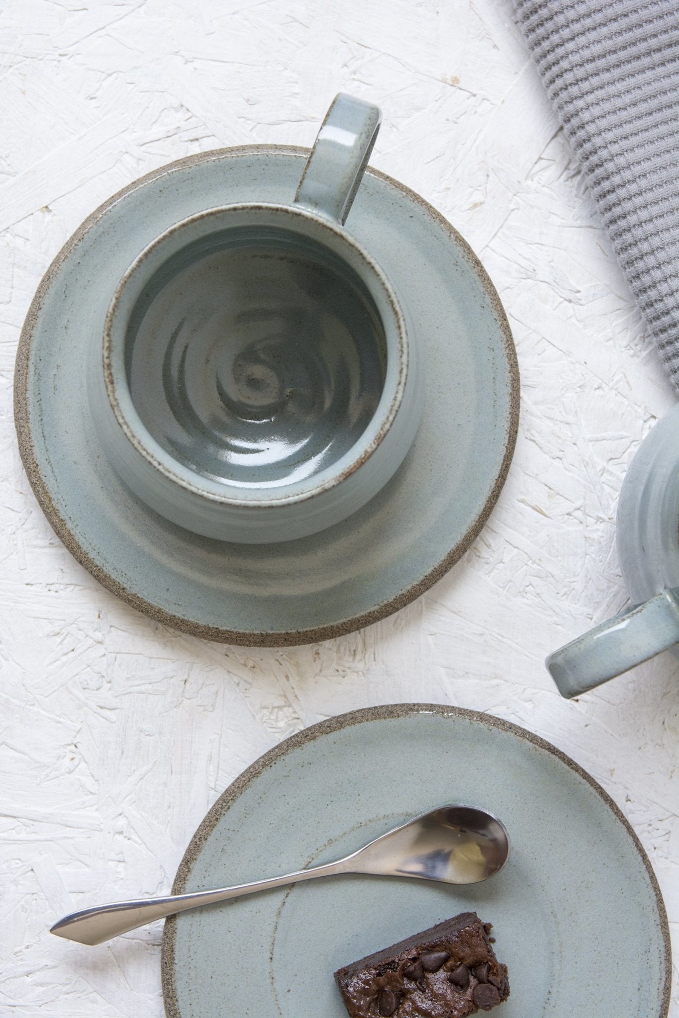 Light Blue Cappuccino Cup and Saucer, 11 fl. oz - RAMIREZ ZANOTTY - cup