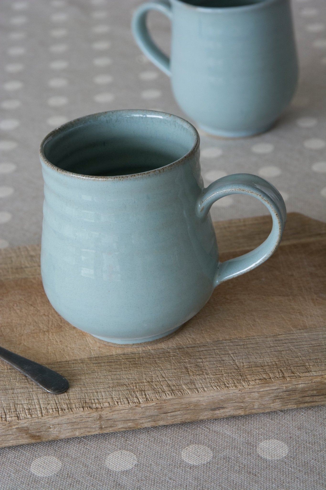 Light Blue Pottery Mug, 10 fl oz - RAMIREZ ZANOTTY - Mugs and Cups