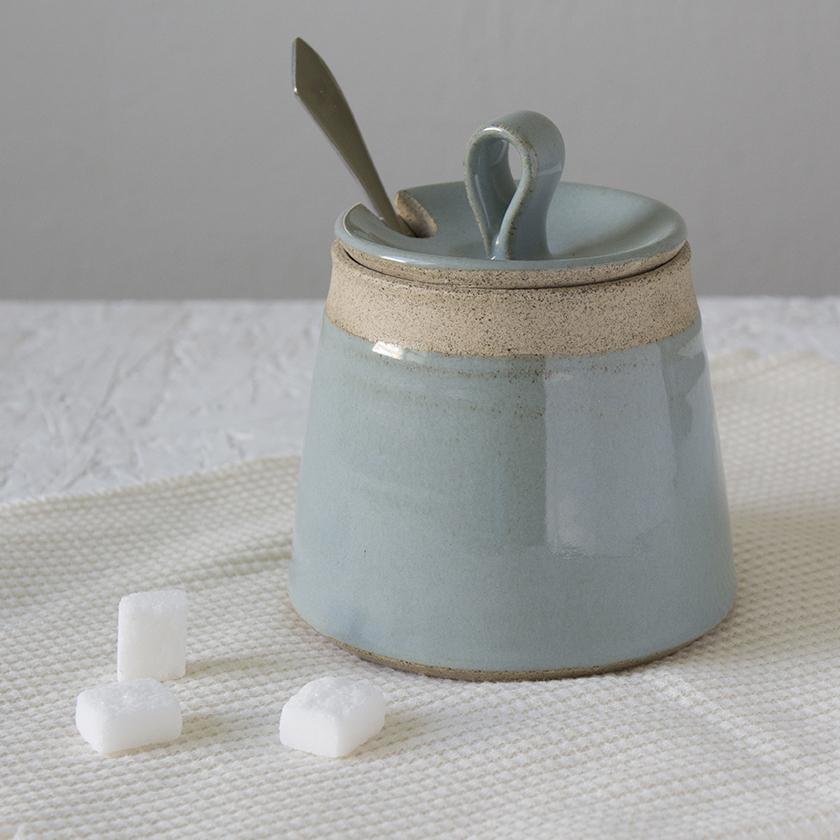 Light Blue Pottery Sugar Bowl - RAMIREZ ZANOTTY - Sugar Bowl