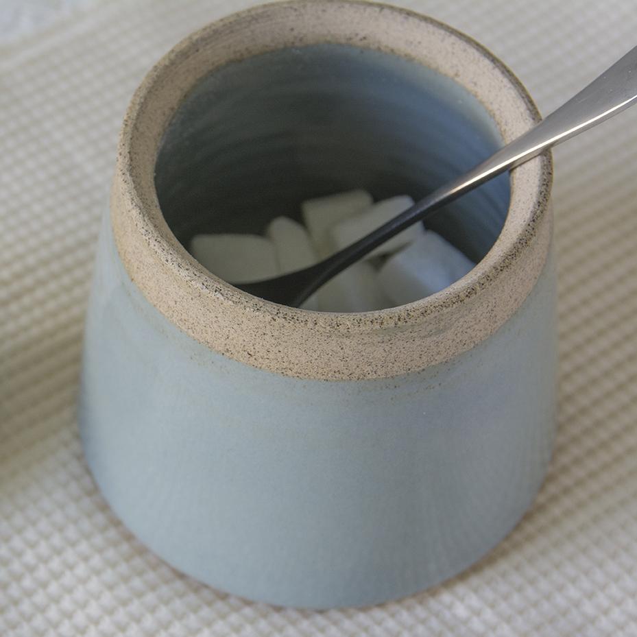 Light Blue Pottery Sugar Bowl - RAMIREZ ZANOTTY - Sugar Bowl