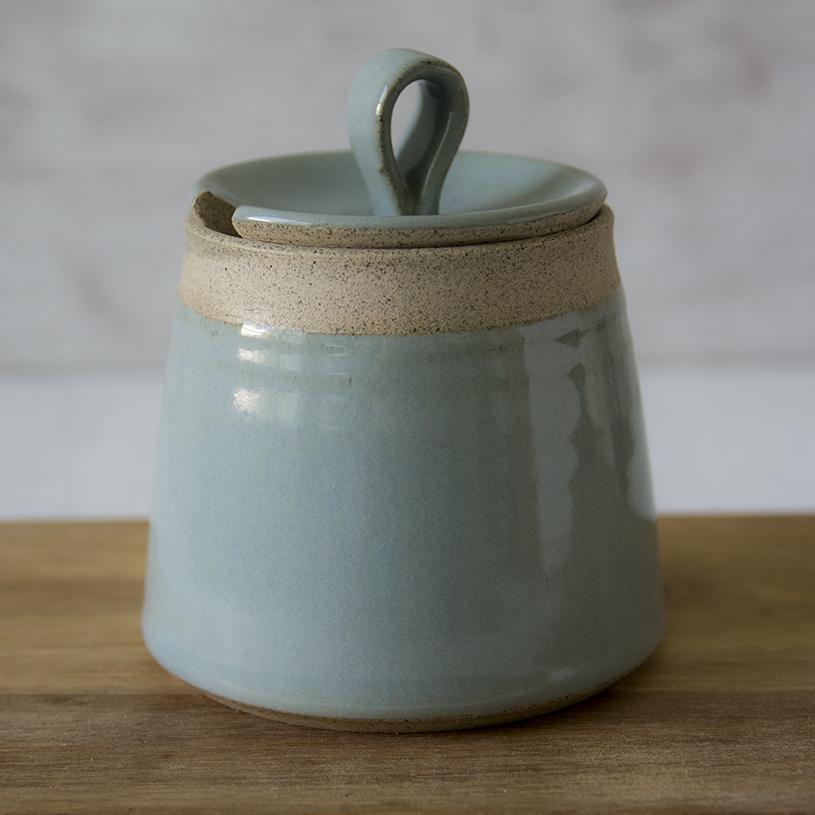 Light Blue Pottery Sugar Bowl - RAMIREZ ZANOTTY - Sugar Bowl