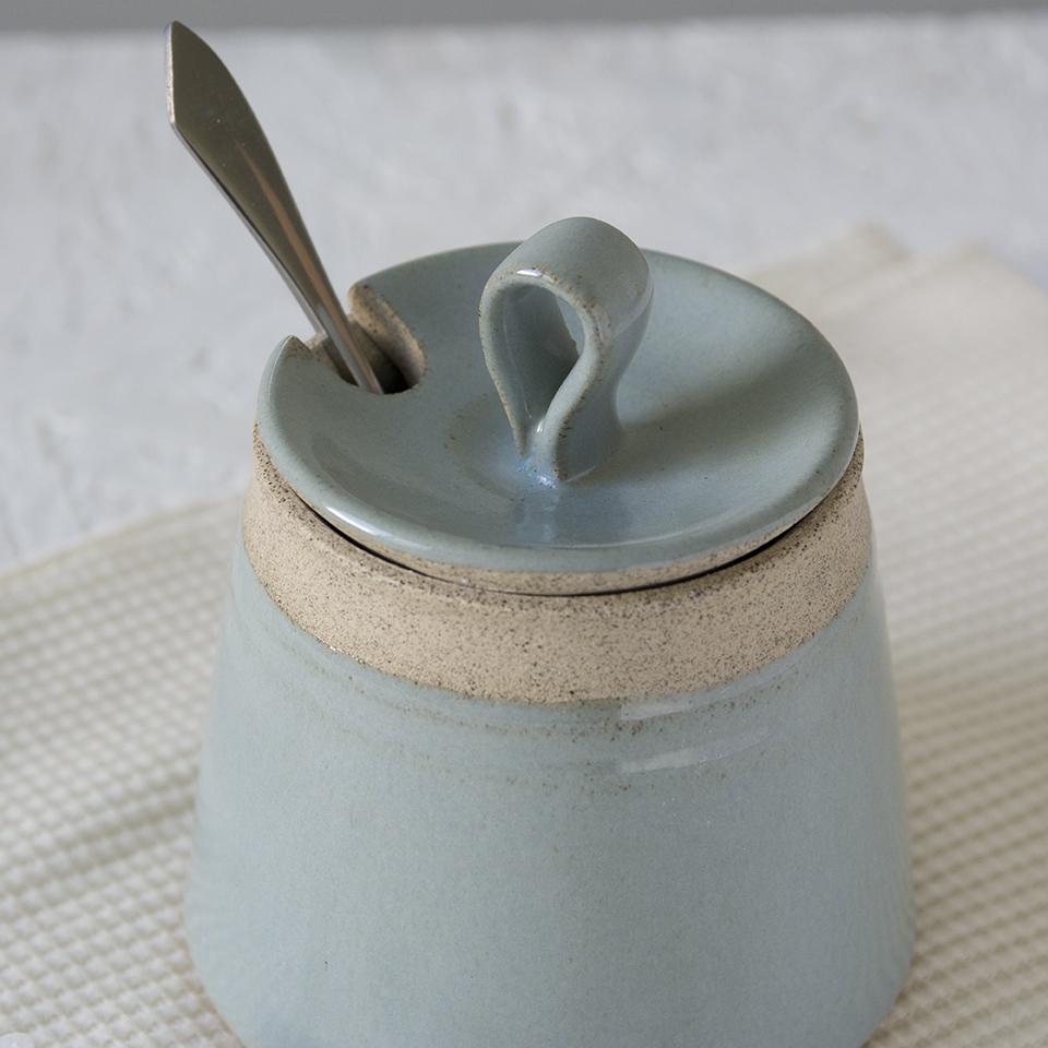 Light Blue Pottery Sugar Bowl - RAMIREZ ZANOTTY - Sugar Bowl