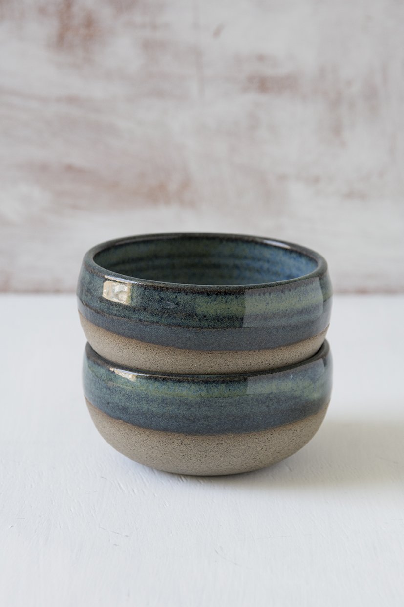 Mini Blue-Green Pottery Serving Bowls - RAMIREZ ZANOTTY - Bowl