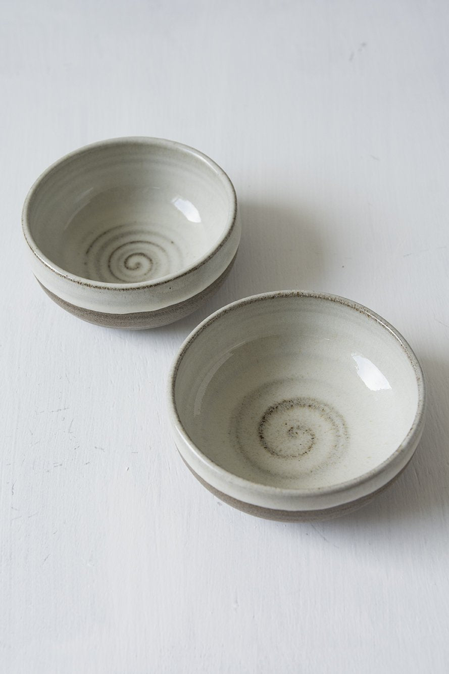 Mini White Farmhouse Pottery Serving Bowls - RAMIREZ ZANOTTY - Bowl