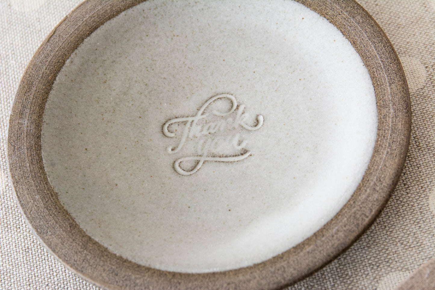 Pottery Trinket Dish - "Thank You" Engraved - RAMIREZ ZANOTTY- plates