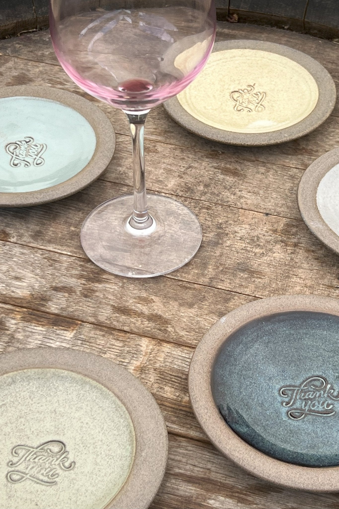 Pottery Trinket Dish - "Thank You" Engraved - RAMIREZ ZANOTTY- plates