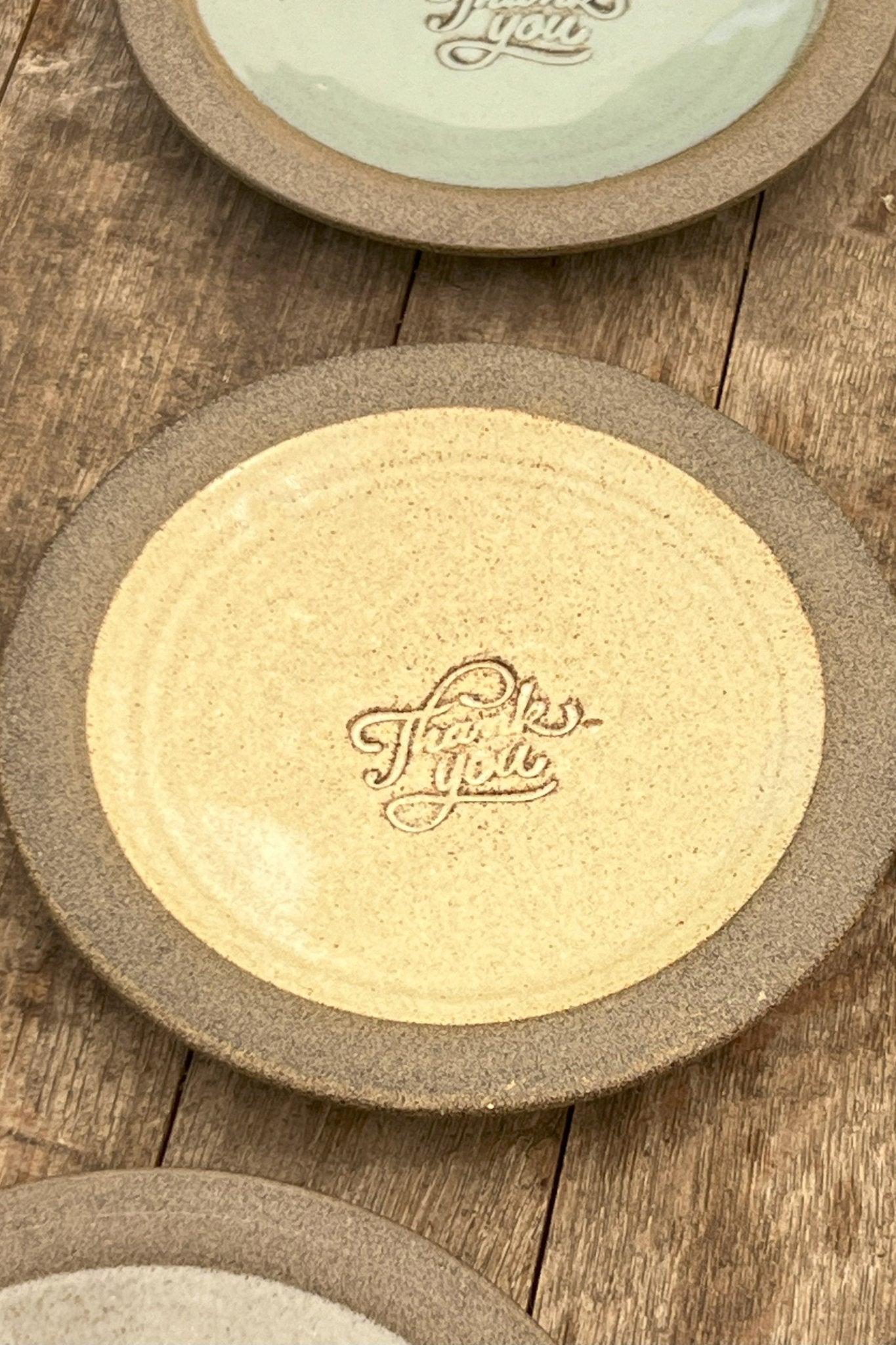 Pottery Trinket Dish - "Thank You" Engraved - RAMIREZ ZANOTTY- plates