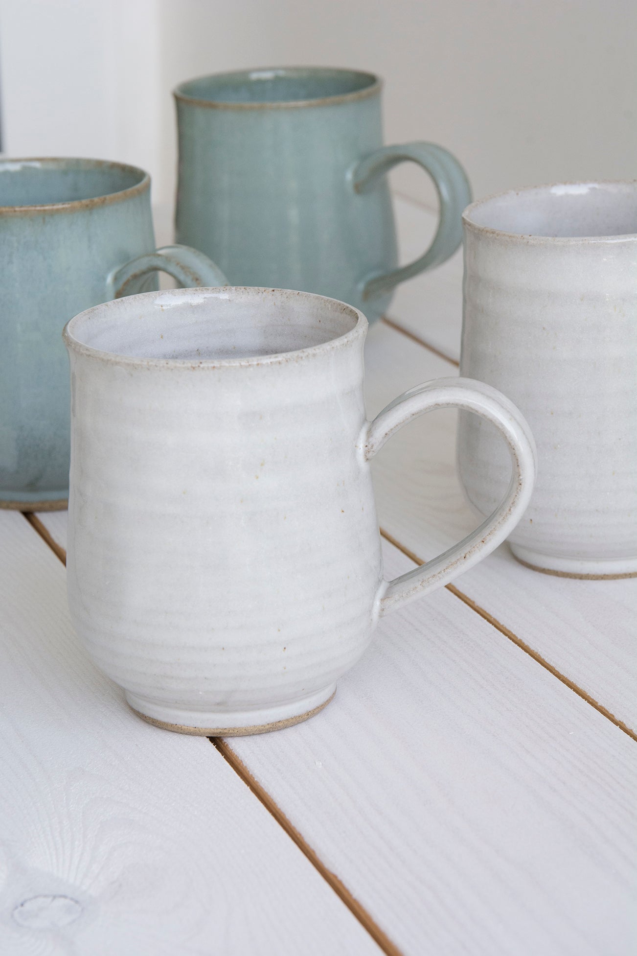 Light Blue Pottery Mug, 10 fl oz - RAMIREZ ZANOTTY- Mugs and Cups
