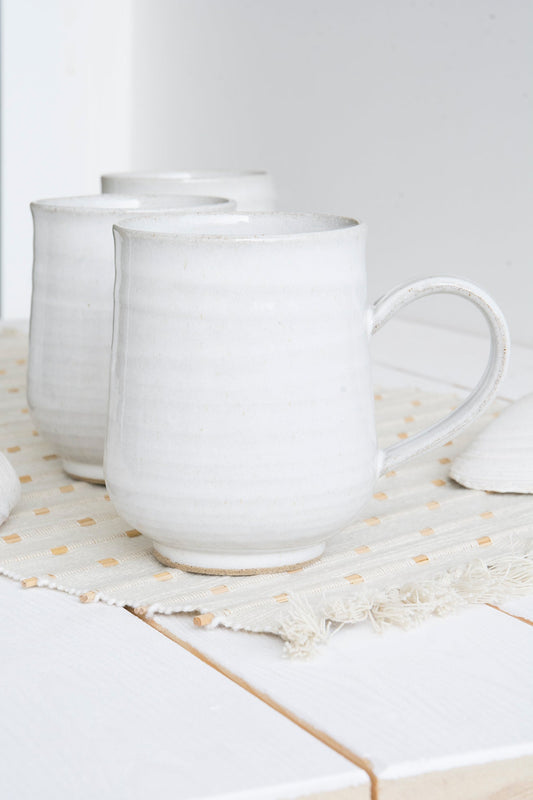 White Pottery Mug, 10 fl oz - RAMIREZ ZANOTTY- Mug