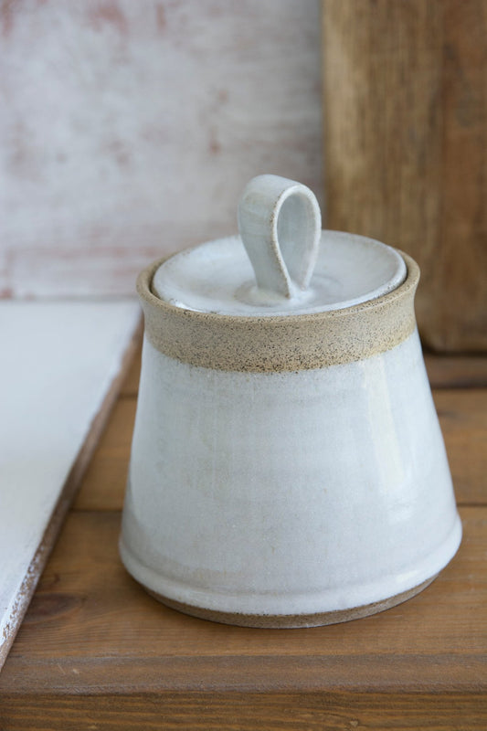 White Pottery Sugar Bowl - RAMIREZ ZANOTTY- Sugar Bowl